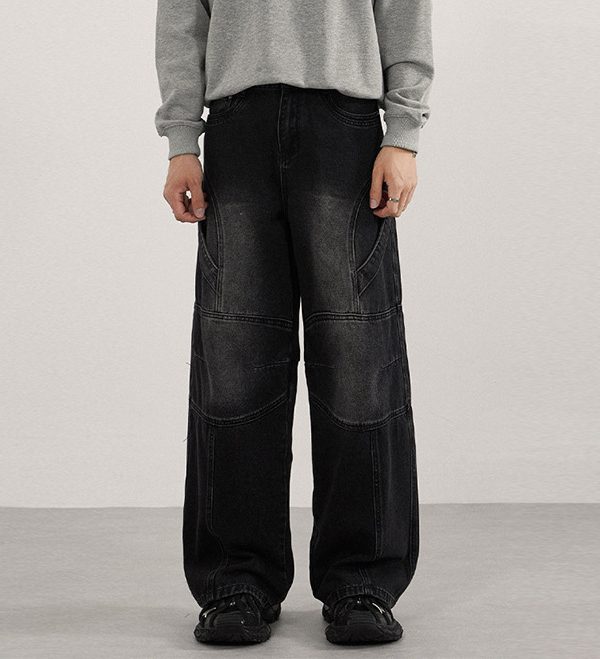 Unisex Loose Straight Moto Denim: American Style Workwear with Aramid Fiber Lining Ready | Factory Direct