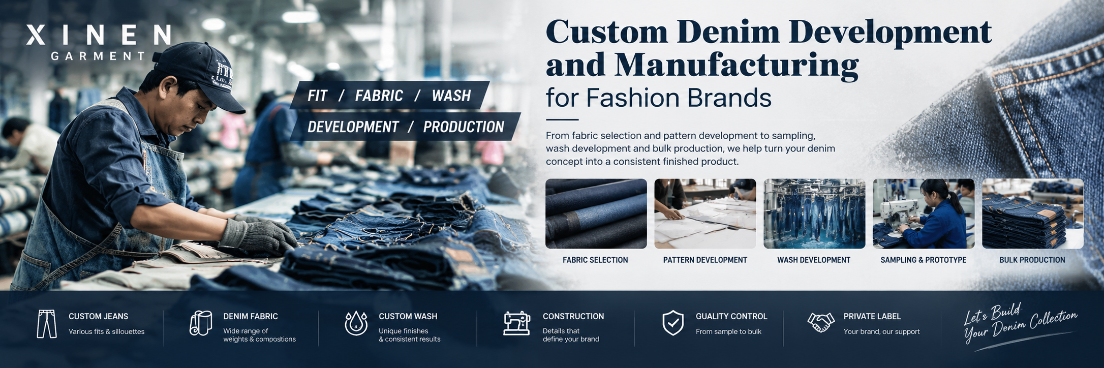 custom denim development and manufacturing for fashion brands